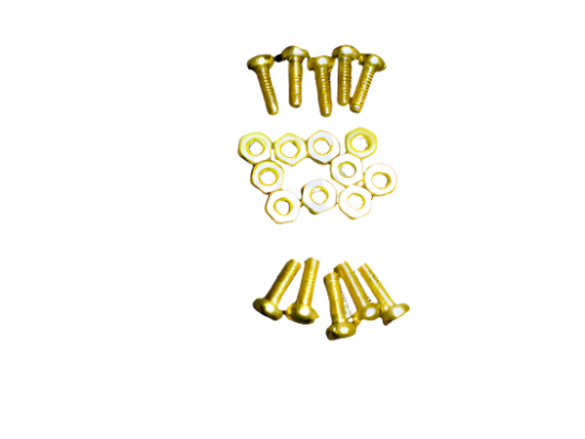 BRASS Machine Screws 2mm x 6mm Long and Nuts x 12 pieces - CeeKay Traders UK