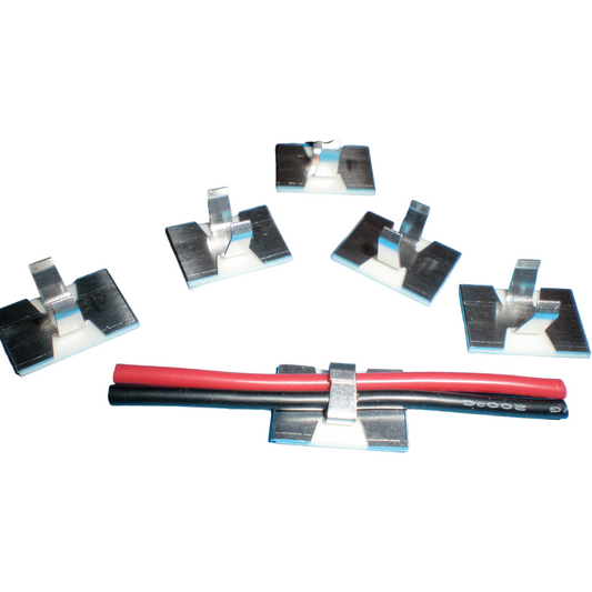 Cable Clips x10 Ali Clips Per Pack 6mm Self Adhesive Aluminium - CeeKay Traders UK