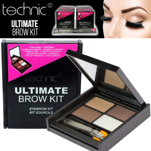 Technic Ultimate Brow Kit Set Eyebrow Makeup Wax Powder Brush Tweezers