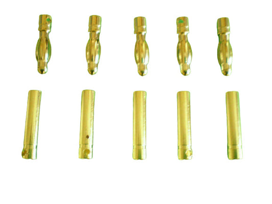 Gold Plated 2 mm Dia Bullet Connectors x 5 pairs 2mm - CeeKay Traders UK